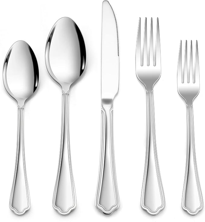 LIANYU 30-Piece Silverware Set for 6, Stainless Steel Flatware Cutlery | Eating by LIANYU