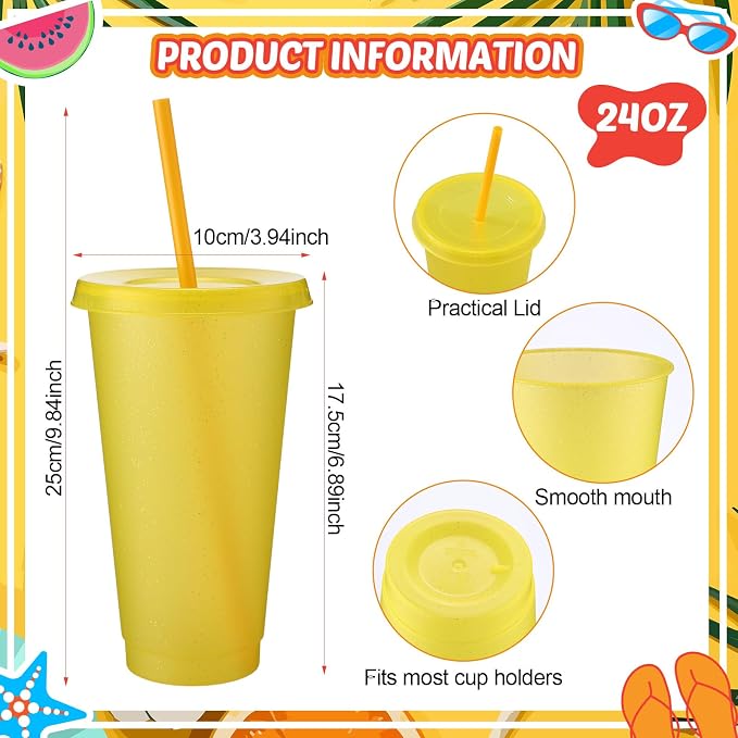 Honeydak 15 Pack Tumbler with Straw and Lid Bulk Cups - Image 3