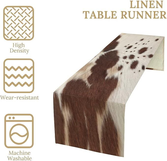 Cow Print Table Runner, 13x108 Inch - Image 4