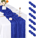 6 Pack Royal Blue Cheesecloth Table Runner, 17 x 108 inch, Semi Sheer Boho by ACSUIT
