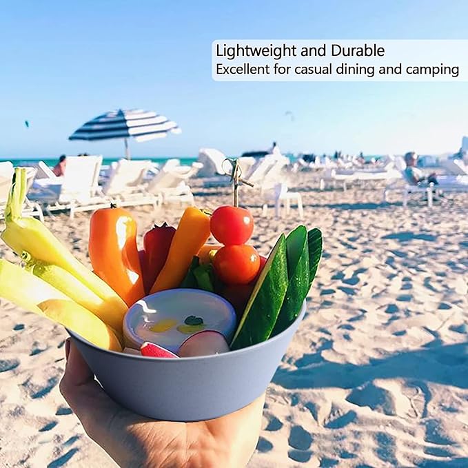 Unbreakable Large Cereal Bowls Set of 6, 32 Ounce BPA-Free Microwave & Dishwasher Safe Salad Bowls, Stackable Multicolor Kitchen Bowls for Serving, Soup, Oatmeal, Pasta, Camping & Daily Use