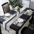 Black and Grey Abstract Modern Table Runner 108 Inches Long by TQFZP