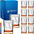 Personalized Square Shot Glasses Set of 10 Orange Bottom 2oz Engraved Initial and Name Custom Gifts, Weddings, Birthdays, Party, Event, Decorations