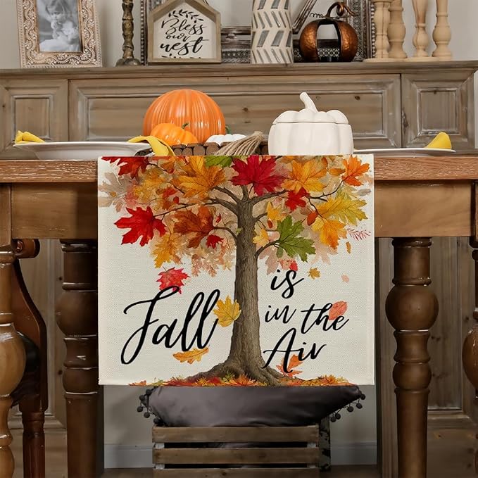 Fall Table Runner 13 x 108 Inch, Maple Leaves Autumn Farmhouse Decor - Image 4