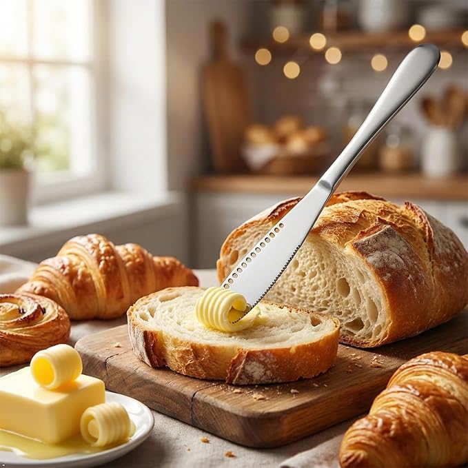 3-in-1 Butter Knife with Holes, Stainless Steel Spreader - Image 3