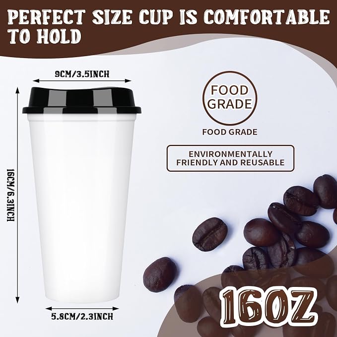 15 Pack Reusable Plastic Coffee Cups - Image 2