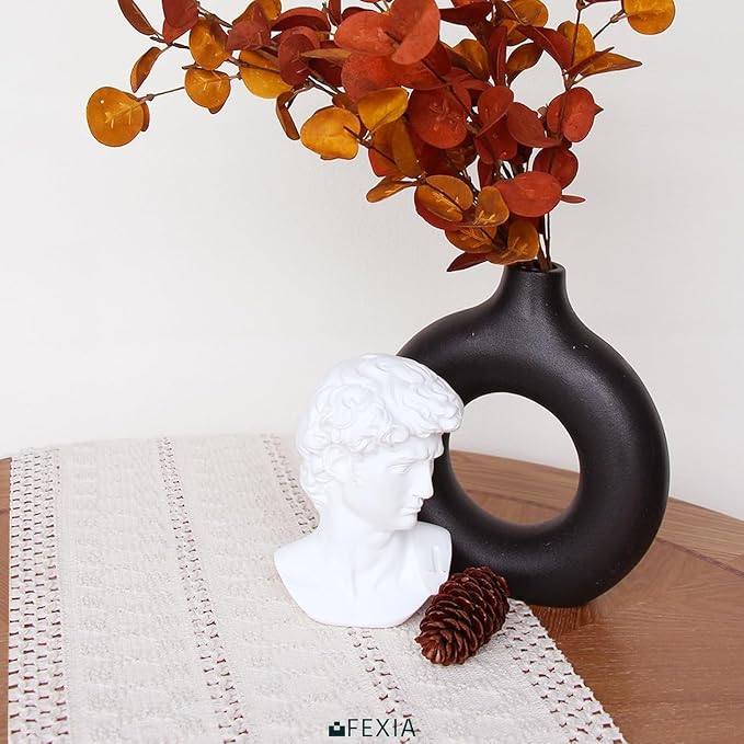 Boho Table Runner with Tassels White - Image 7