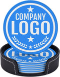 Custom Leather Coasters with Logo by Handmade