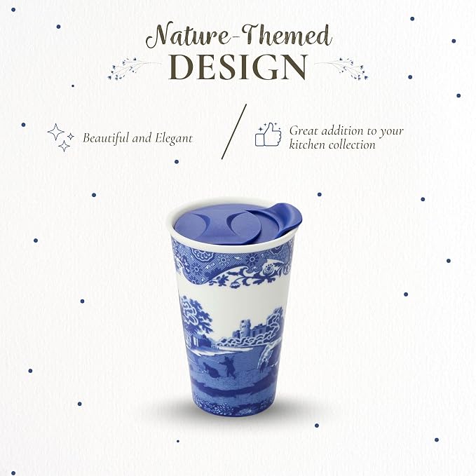 Spode Blue Italian 8oz Porcelain Travel Mug - Image 4