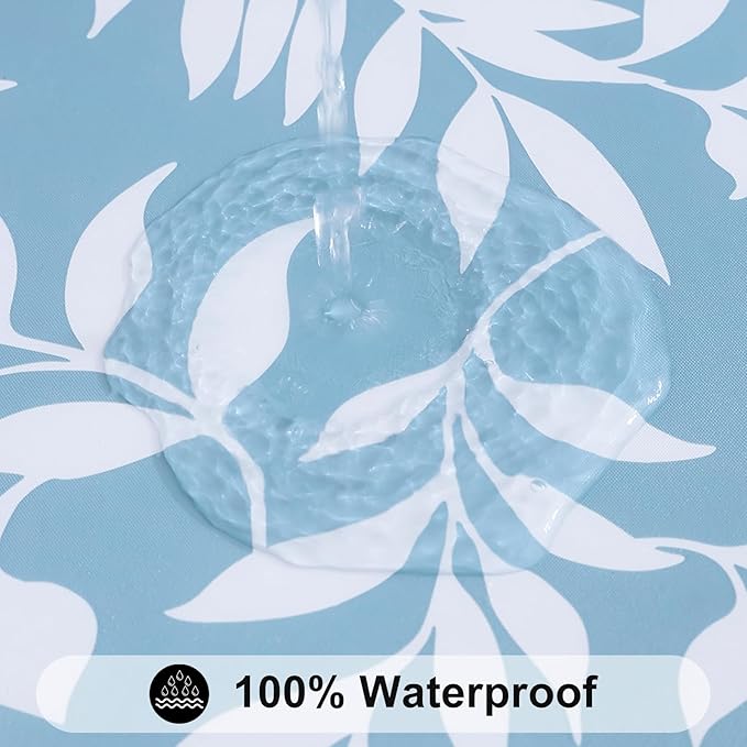 Smiry Rectangle Table Cloth Cover, Waterproof Elastic Fitted Picnic Tablecloth for 6 Foot Tables, Wipeable Flannel Backed Vinyl Tablecloths for Camping, Dining, Outdoor (Baby Blue, 30" x 72")