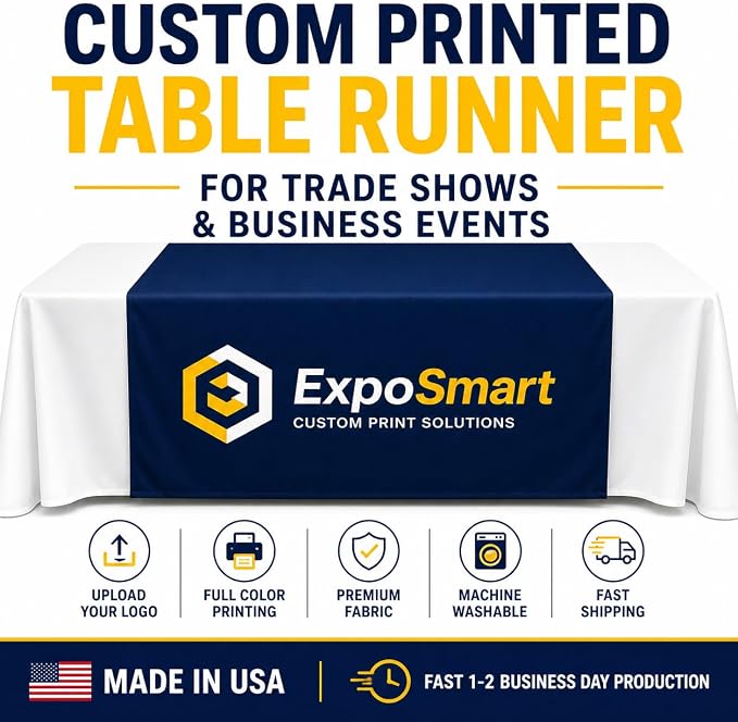Table Runner with Logo for Trade Shows, Vendor Booths & Business Events - Image 2
