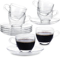 Glass Espresso Shot Cups with Saucers Set of 6, Dishwasher & Microwave Safe by GURUDAR