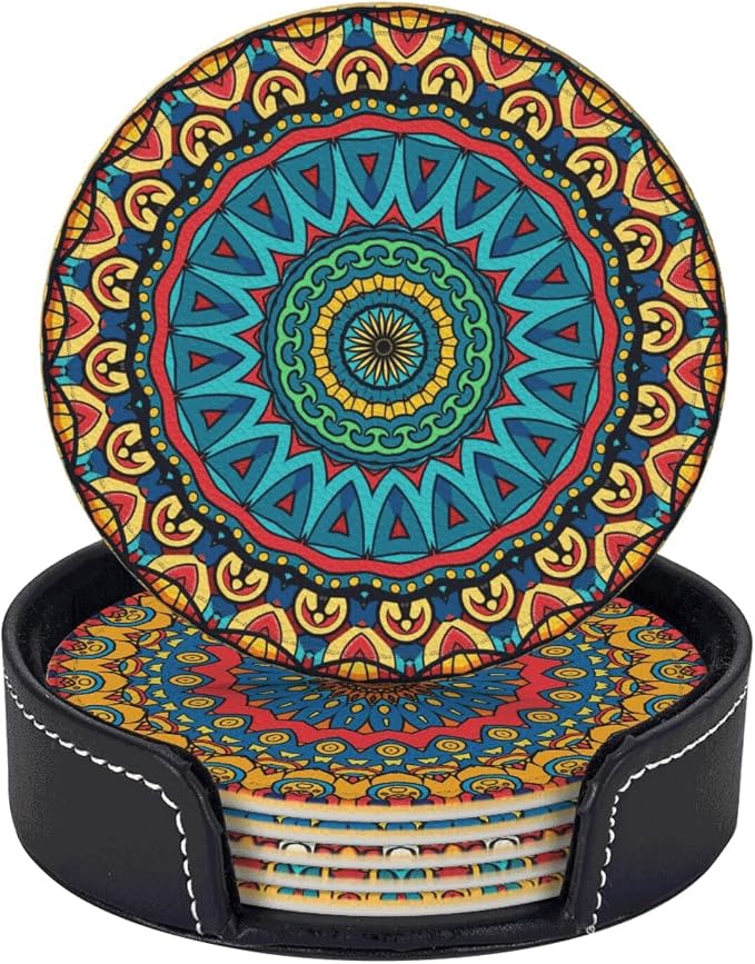 6 Pcs Mandala Drink Coasters - Image 4