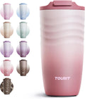 TOURIT 16 oz Insulated Travel Coffee Mug Stainless Steel Tumbler, Rose | Vacuum by TOURIT