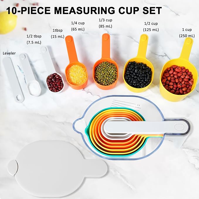Stackable 10-Piece Measuring Cups and Spoons Set - Image 3