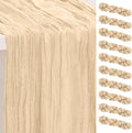 10 Pack Nude Cheesecloth Table Runner 35x120 Inch 10Ft Rustic Gauze Cheese by SuBleer