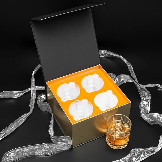KANARS Crystal Whiskey Glasses - 10 Oz Rock Glasses in Luxury Gift Box - Set of 4 Lowball Bourbon Glass Tumbler for Birthday, Wedding Anniversary, Valentine's Day and Retirement