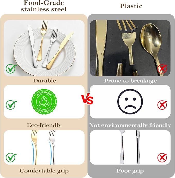 100pcs dinner forks and knives stainless steel Bulk silverware set | - Image 5