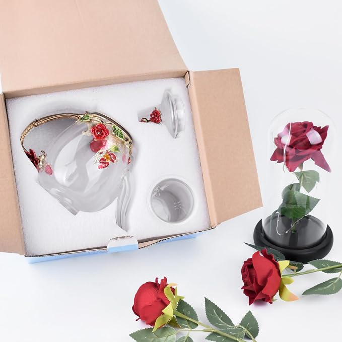 Enamel Glass Flower Tea Pot - Image 6