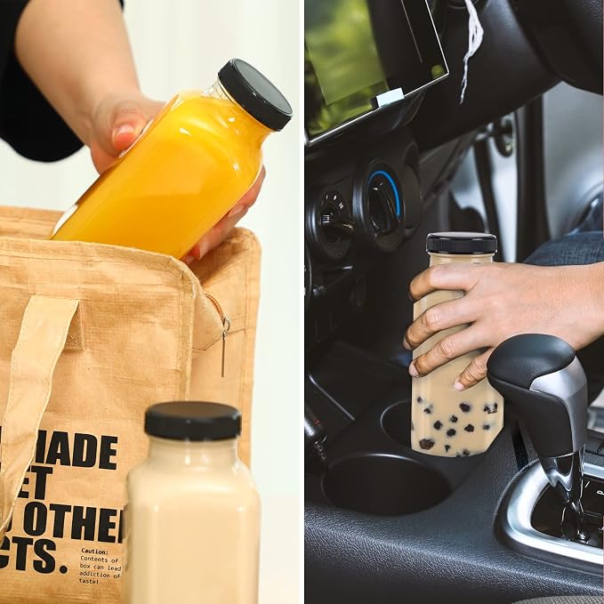 CUCUMI 10pcs 16oz Glass Juice Bottles - Image 6