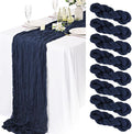 8 Pack Navy Blue Cheesecloth Table Runner 10FT Long Boho Gauze Fabric Table by Lamshionow