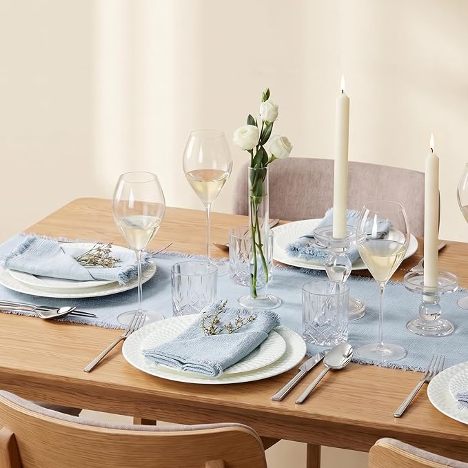 14 x 108 Inches Frayed Edge Table Runner, 270G Heavyweight Sand Washed Slub - Image 5