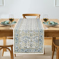 Indigo Floral Hand Block Print 100% Cotton Reusable Table Runner 16" X 90" by Ridhi