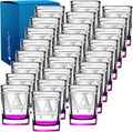 Personalized Square Shot Glasses Set of 25 Pink Bottom 2oz Engraved Initial and Name Custom Gifts, Weddings, Birthdays, Bachelorette Party and Decorations for Women