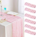 Light Pink Cheesecloth Table Runner 6pcs Boho Gauze 35x120inch Cheese Cloth by TuTive