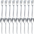 24 Pcs Forks and Spoons Silverware Set, Food Grade Stainless Steel Flatware by Gymdin