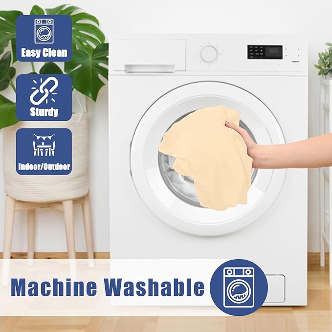 Spandex 8 Foot Rectangle Table Cloth 2 Pack, Elastic Fitted Tablecloths for Picnic, Stretch Washable Patio Table Cover for Outdoor, Camping, Banquet and Parties(Ivory, 30"x96")