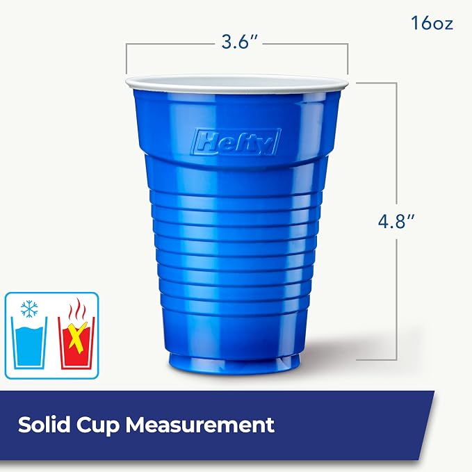 Hefty Party On Disposable Party Cups, Patriotic Color Pack, 76ct | American - Image 6