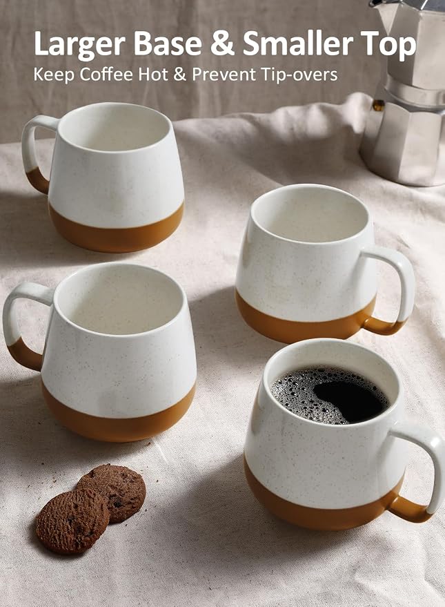 Teocera Ceramic Coffee Mug Set of 4-12 oz Coffee Mugs - Image 4