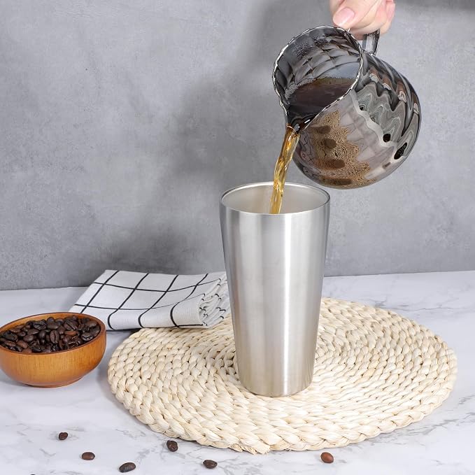 Beasea Stainless Steel Cups 19 oz, 6 Pack Large 18.6oz 550ml Stainless Steel - Image 6