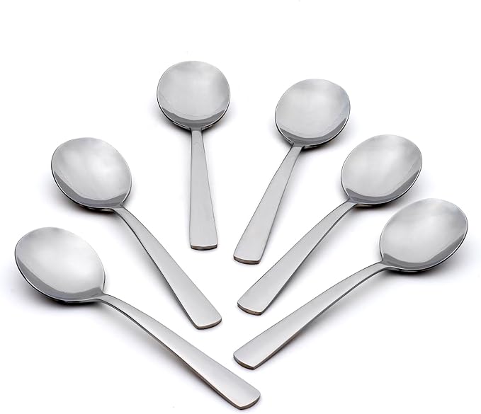 Oneida Silverware Set, Aptitude Everyday Flatware Soup Spoons Set, Service by Oneida