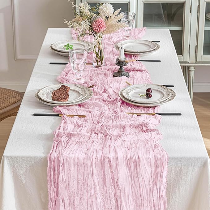 2 Pack Cheesecloth Table Runner 10Ft Christmas Gauze Boho Table Runners - Image 7