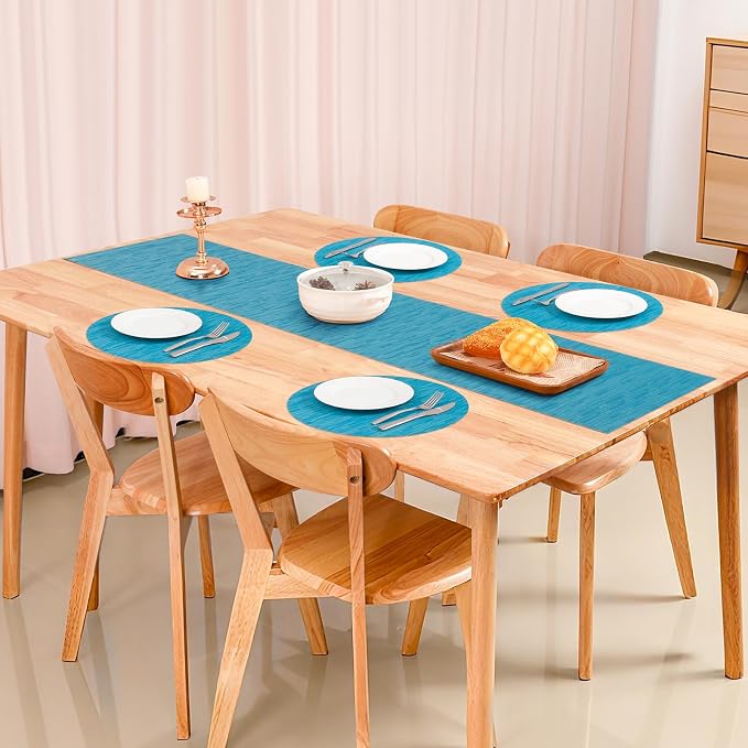 Table Runner 72 Inches Long, Vinyl Woven Heatproof Table Runners | Washable - Image 5