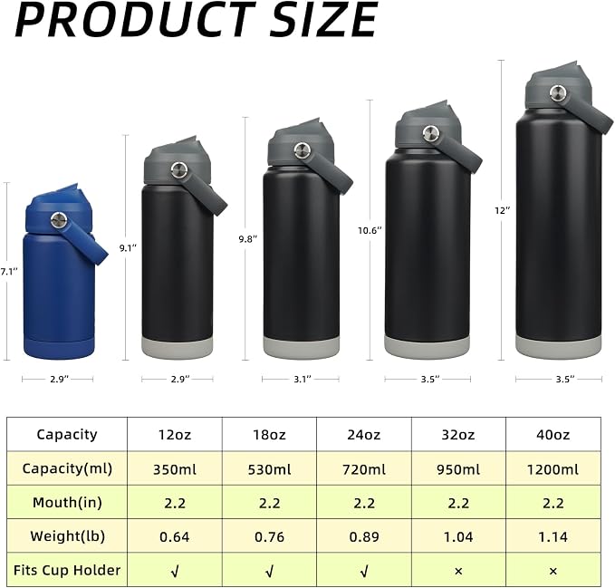 BJPKPK 12oz Insulated Water Bottle, Stainless Steel Bottle - Image 5