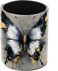 Leather Pen Holder for Desk, Watercolor Butterfly Pencil Cup Pen Organizer by Unknown