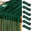 DeZerlor Emerald Green Cheesecloth Table Runners 6 Pack Christmas Runners | by DeZerlor