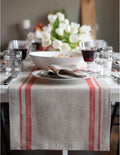 Solino Home 100% Pure Linen Table Runner, 14 x 156 in, French Stripe | Table by SolinoHome