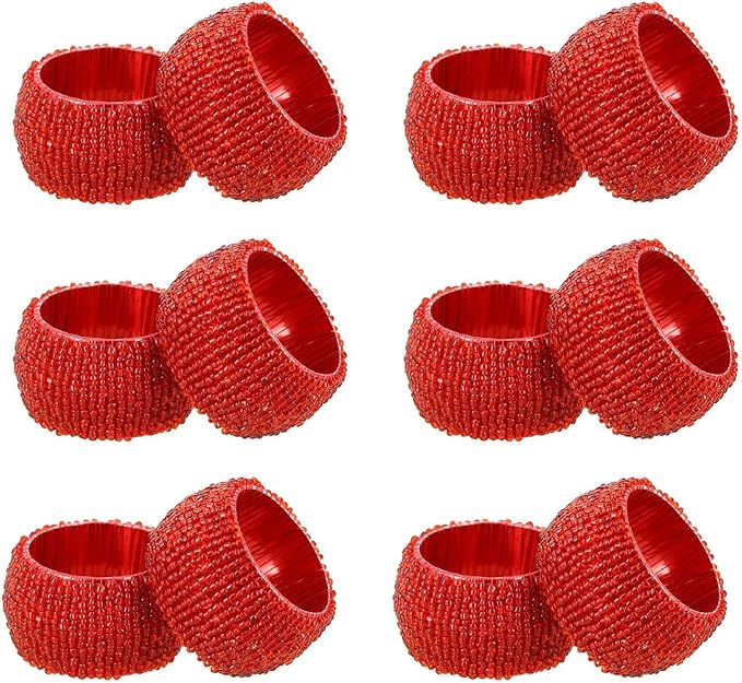 COTTON CRAFT Glitz Handmade Beaded Napkin Rings by COTTONCRAFT