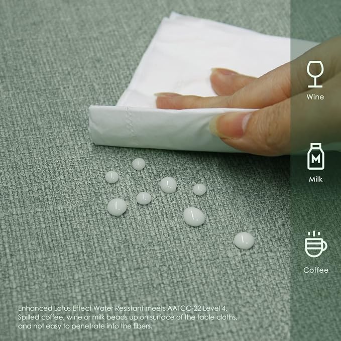 BALCONY & FALCON Rectangle Tablecloth Washable Wrinkle Resistant and Water Proof Table Cloth Decorative Linen Fabric Tablecloths for Dining Parties Kitchen Wedding Outdoor Use (Celadon Green, 57x118)