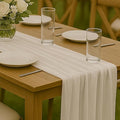3 Pack Ivory 10FT Cheesecloth Table Runner –120 Inch White Gauze Table Runners by HQ-SITE