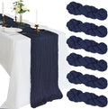 6 Pack 10Ft Navy Blue Cheesecloth Table Runner 23 x 120 Inch | Gauze Rustic by CKIKU