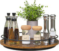 Lazy Susan Organizer：12 Inch 360 Degree Rotating Spice Rack for Kitchen Countertop Round Lazy Susan Wood Turntable Holder for Cabinet Table– Black