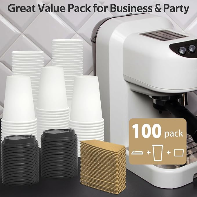 Dealusy 100 Pack 12 oz Disposable Coffee Cups - Image 6