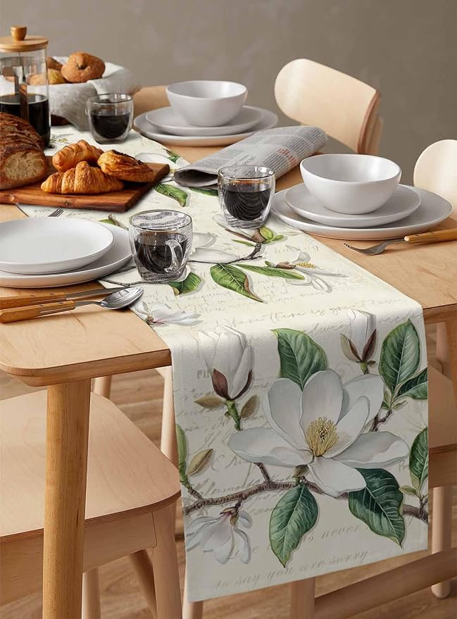 Vintage Floral Spring Table Runners 120 Inches Long, Rustic Botanical Table - Image 3