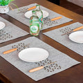 ARTABLE Gray Rectangle Fabric Placemats Set of 4 Table Mats 12 x 18 Inch | by ARTABLE