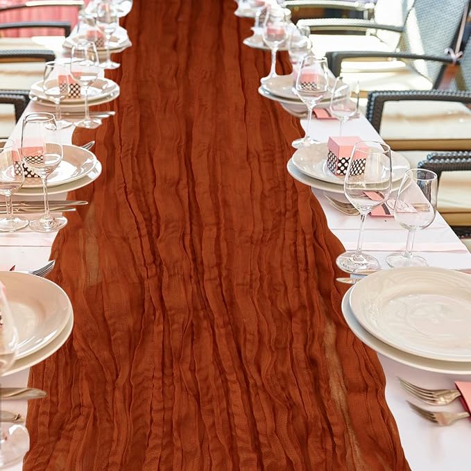 1 Pack Cheesecloth Table Runner 10Ft Christmas Gauze Boho Table Runners - Image 6